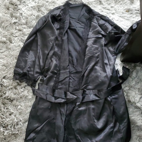 4PC  set Silk Robe Sleep Suit Womens Lace Satin - Picture 2 of 5